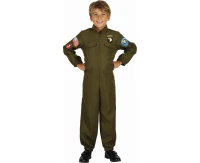 Costume for kids Green Pilot (jumpsuit), size 130/140 cm
